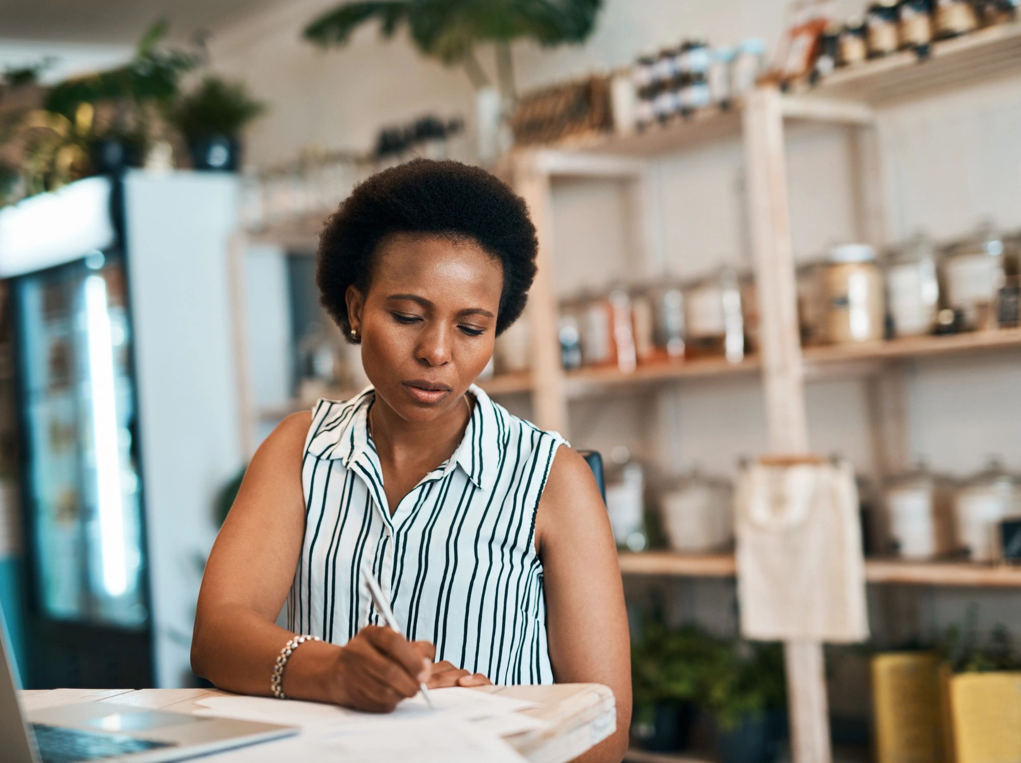 small business owner comparing loan options