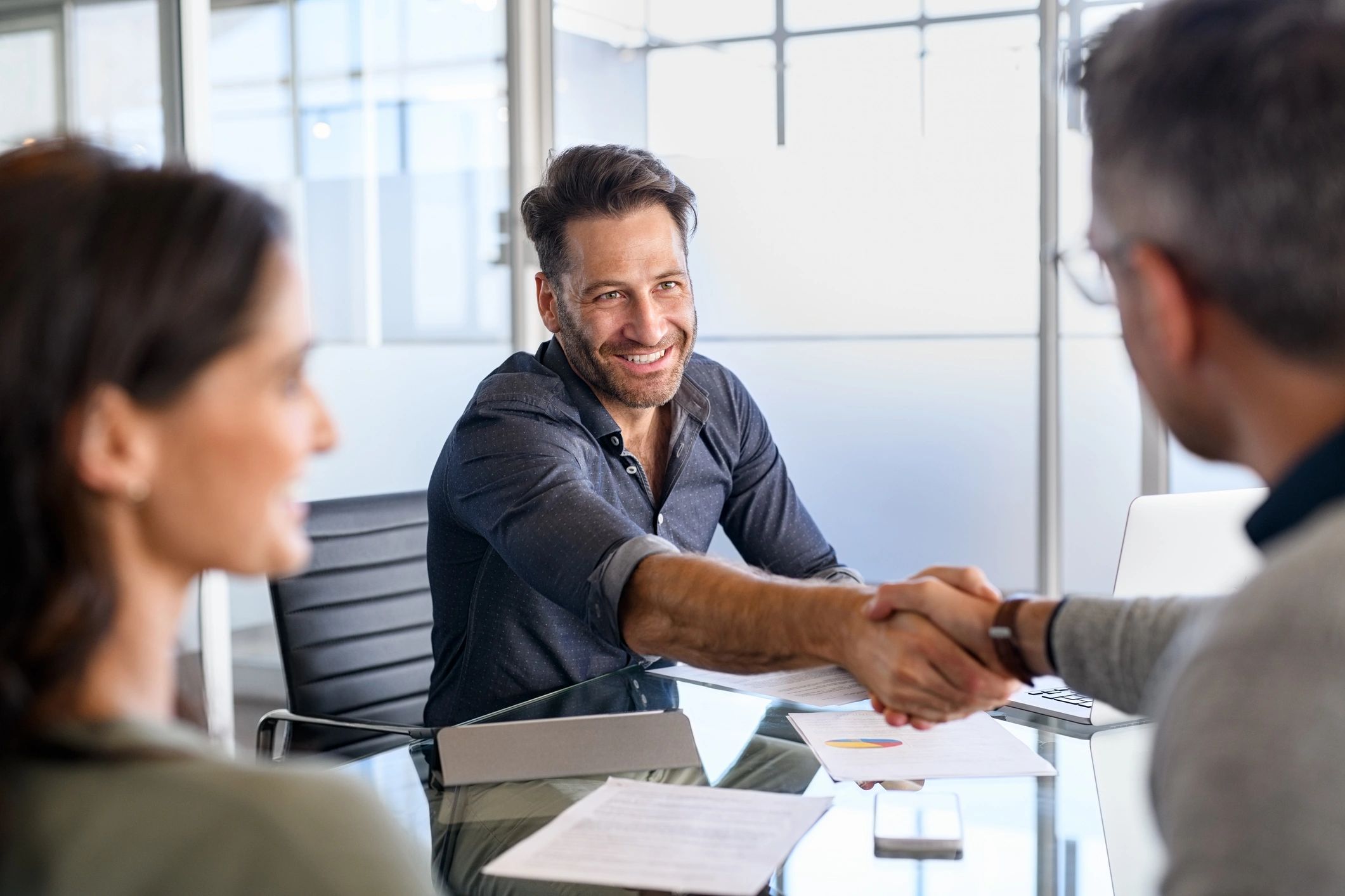 bank loan handshake office